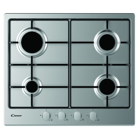 Candy CHW6BRX Gas Hob 4 Burners Front Control 60cm Stainless Steel