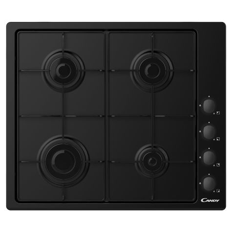 Candy CHW6LBB Gas Hob 4 Burners Side Control 60cm Black