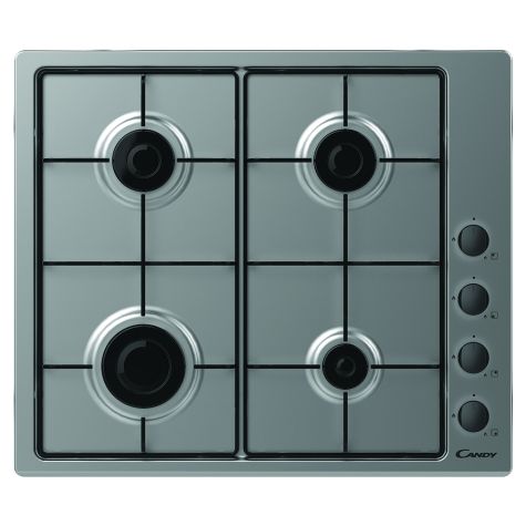 Candy CHW6LBX Gas Hob 4 Burners Side Control 60cm Stainless Steel