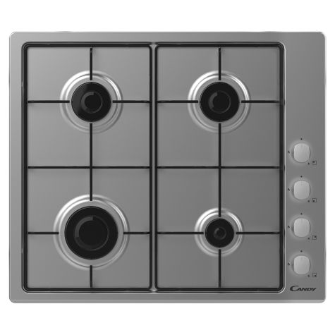 Candy CHW6LX Gas Hob 4 Burners Side Control 60cm Stainless Steel