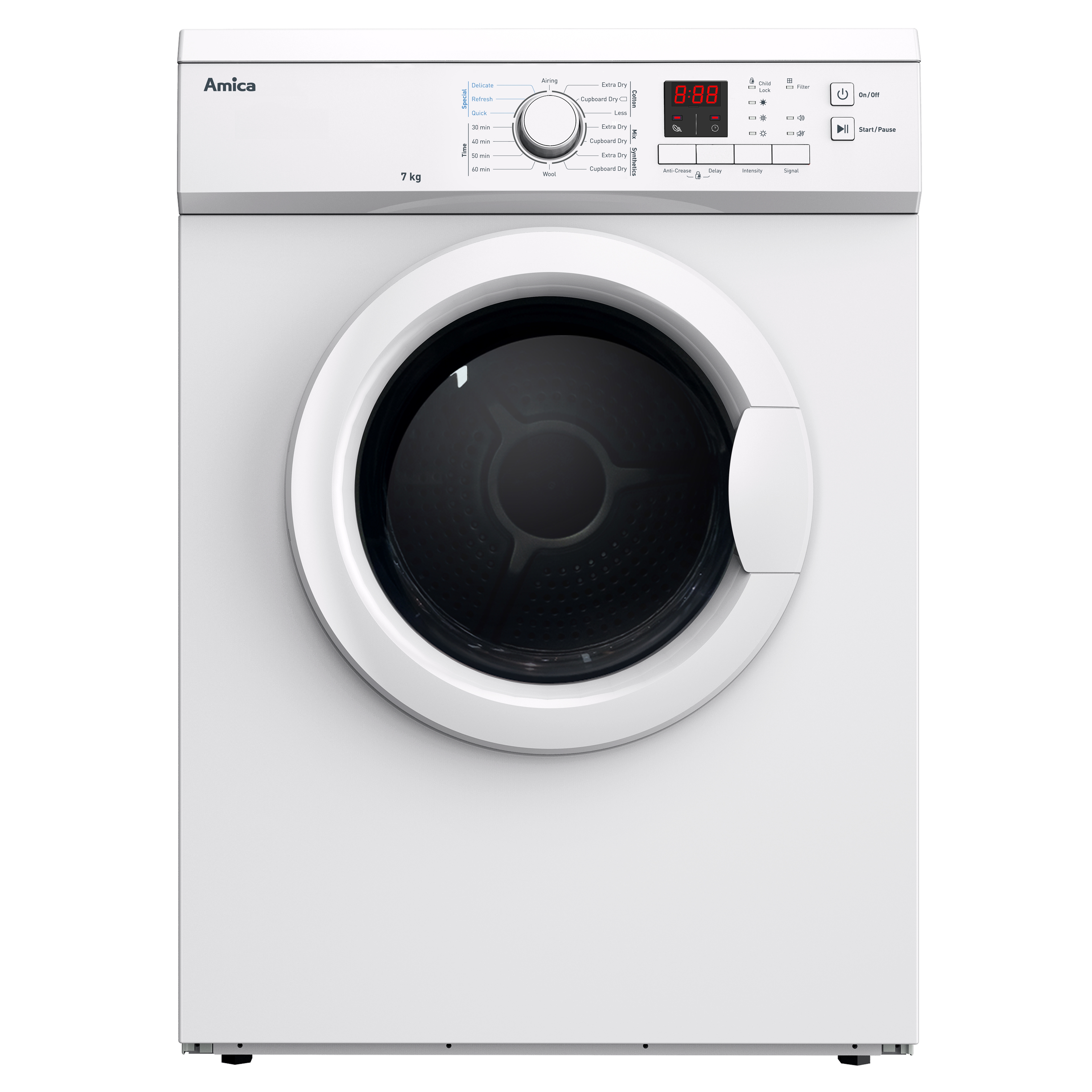 Amica ADV7CLCW Tumble Dryer Vented Freestanding 7kg 69dB Noise White