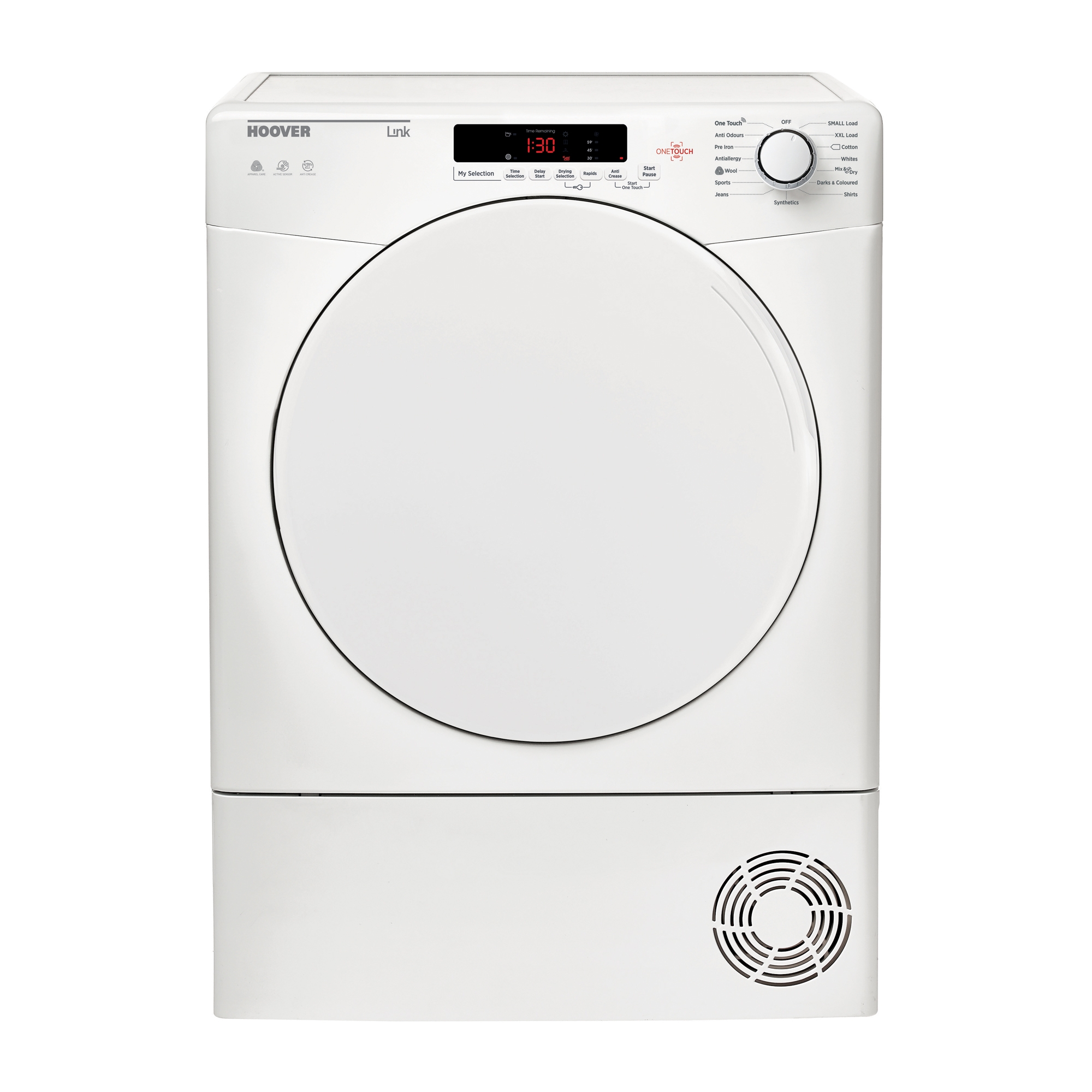 Hoover HLC8DF Tumble Dryer Condenser White 8kg Sensor B Energy Rating